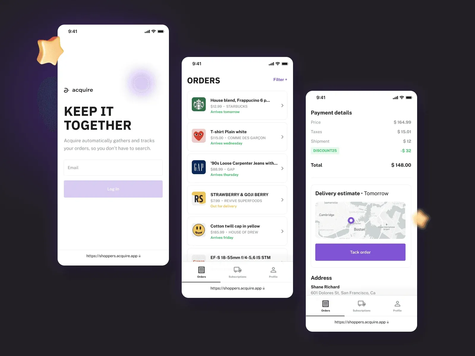 Acquire checkout concepts
