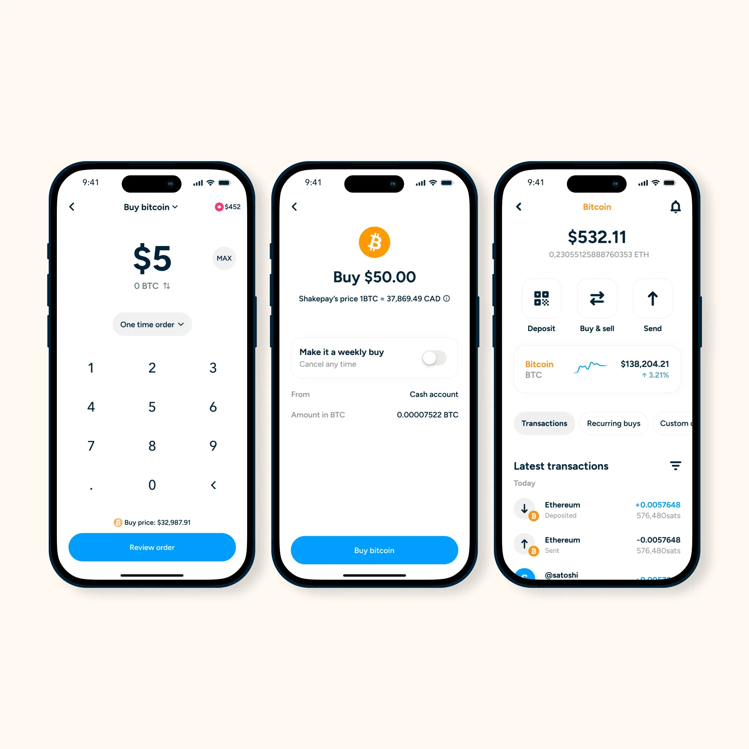 Shakepay design system and product spaces